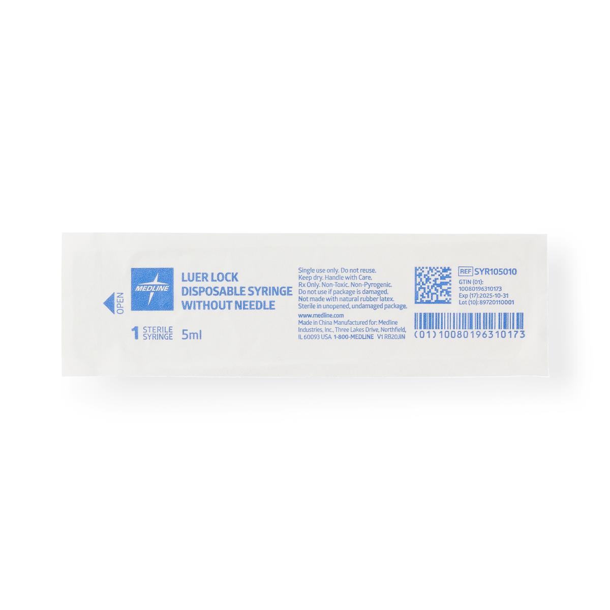 Medline Sterile Luer Lock Syringes